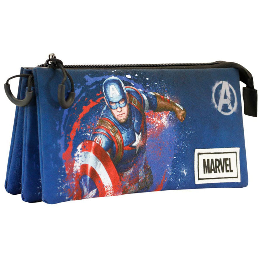 Estojo Triplo Full Capitão América Marvel