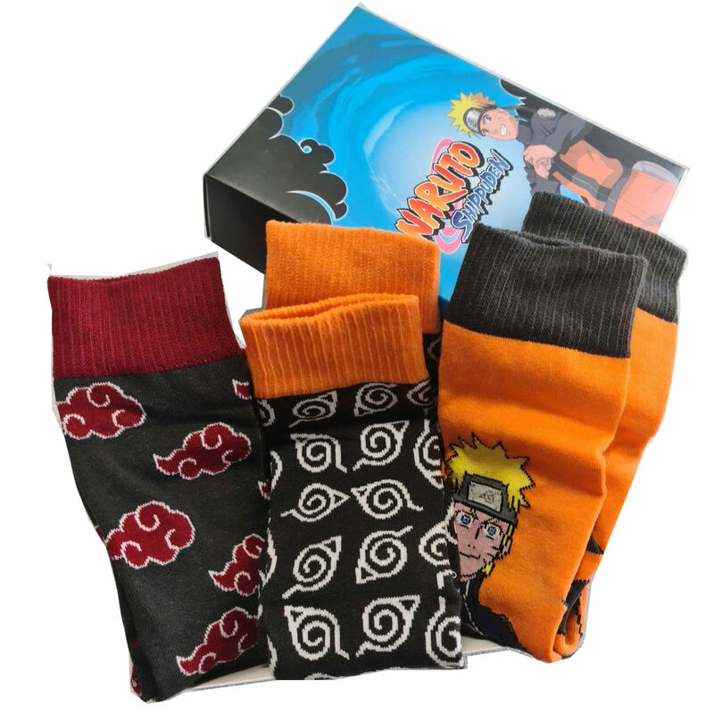 Pack de 3 meias Naruto Shippuden Adulto sortido Tamanho 39-45