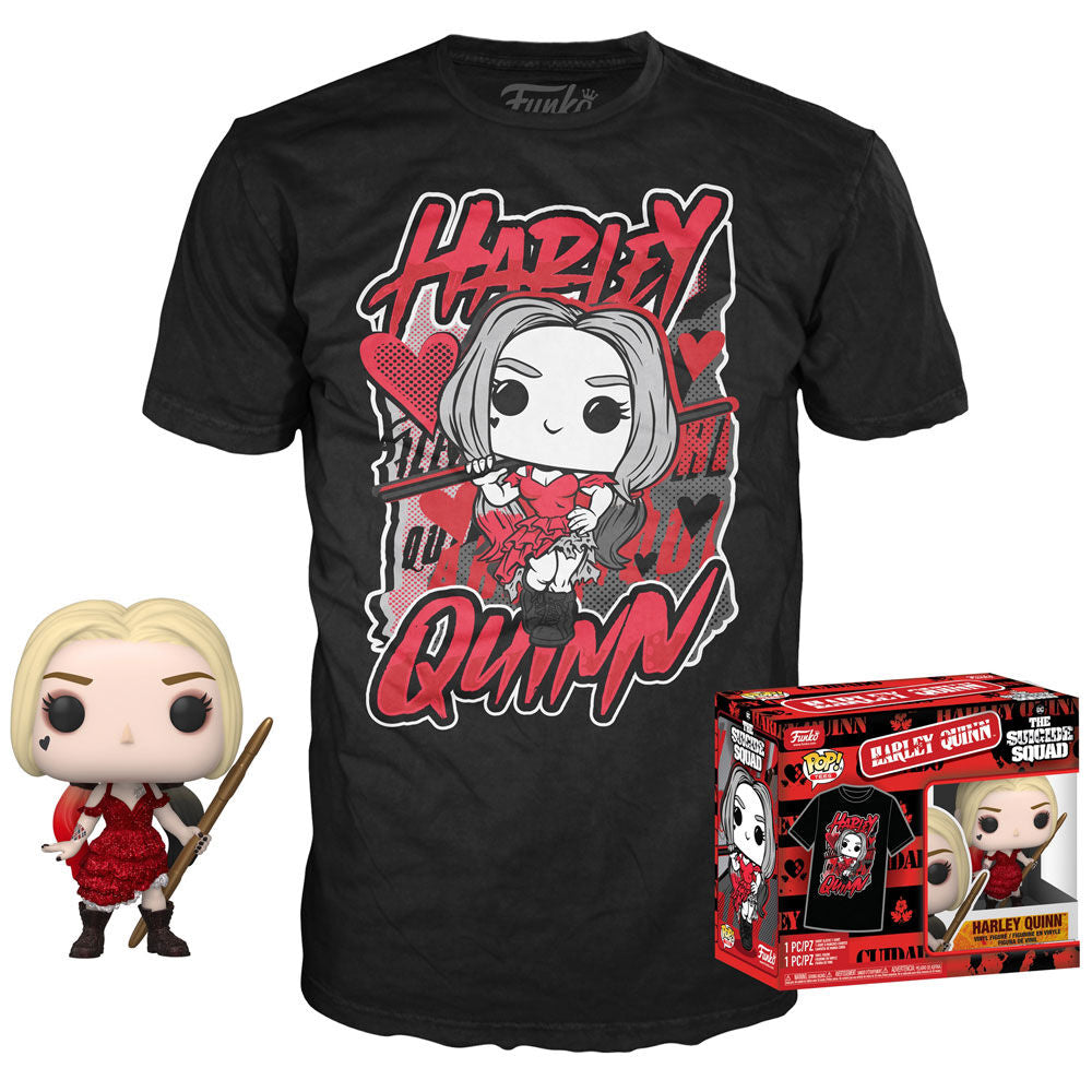 Set figura POP &amp; Tee DC Comics Escuadron Suicida Harley Quinn