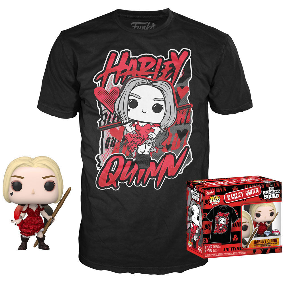 Set figura POP &amp; Tee DC Comics Harley Quinn XL