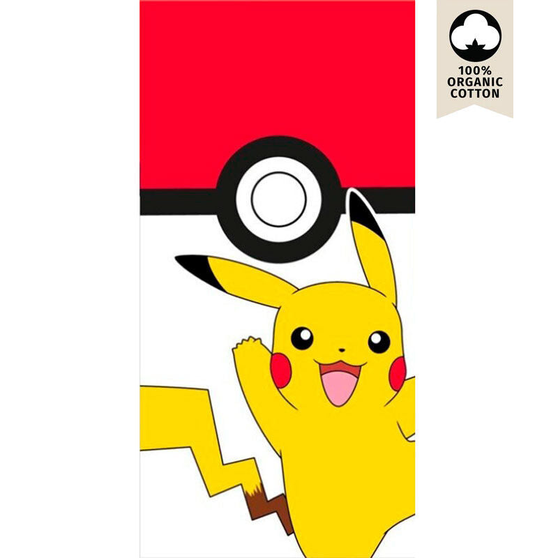 Toalha de Praia Algodão Pikachu Pokeball Pokemon