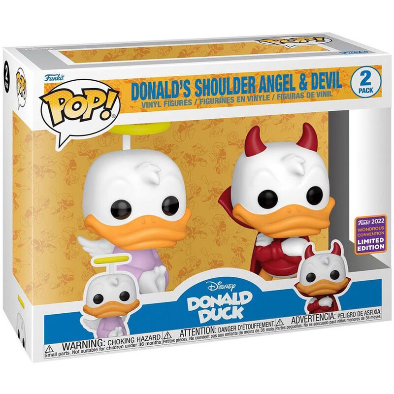 Blister 2 Figuras POP Disney Donald Duck - Donald Angel &amp; Devil Exclusive