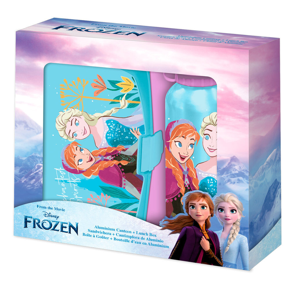 Conjunto Sanduicheira + Garrafa Aluminio Frozen Disney 500ml