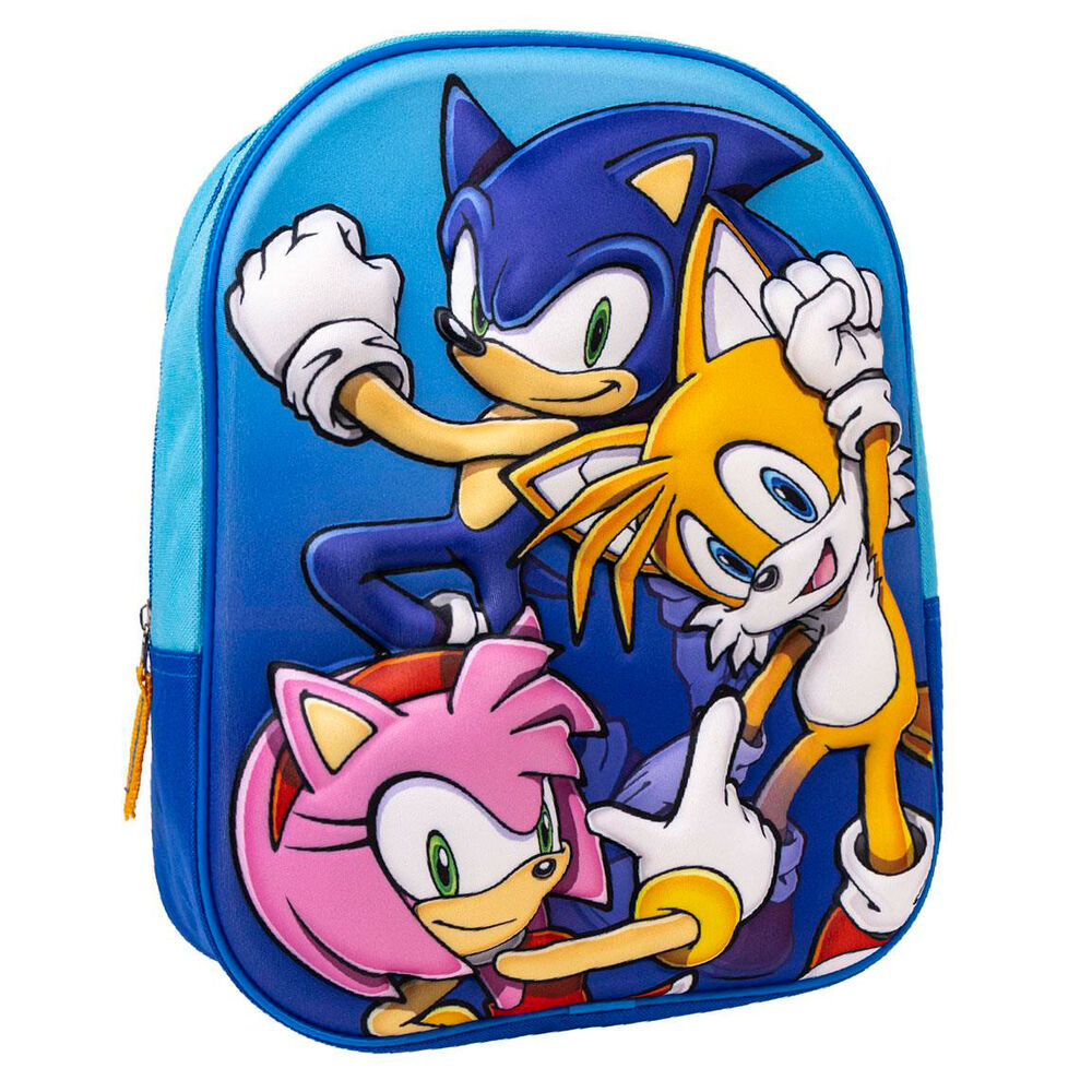 Mochila Pré-Escolar 3D Sonic The Hedgehog 31cm