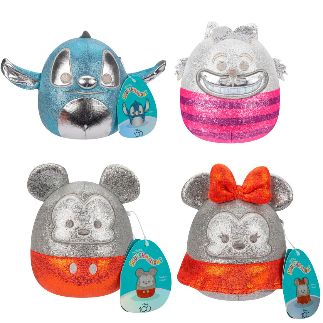 Pack 4 peluches Disney Squishmallows 12cm