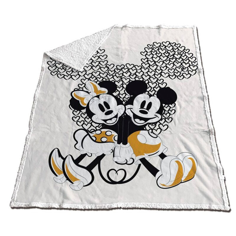 Manta Coralina Sherpa Mickey &amp; Minnie Disney 130x170cm