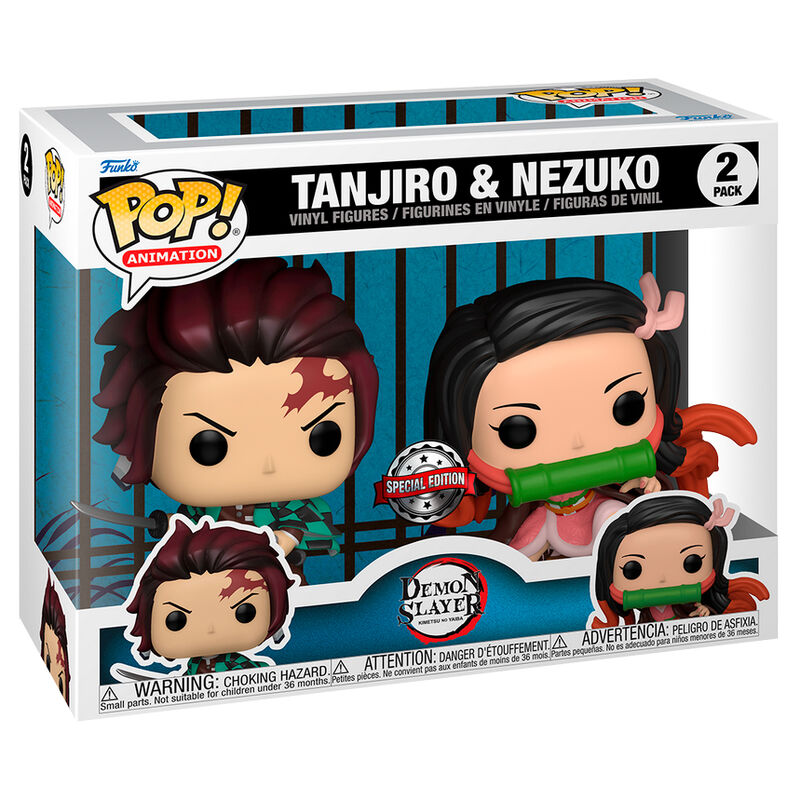 Blister 2 figuras POP Demon Slayer Kimetsu no Yaiba Tanjiro &amp; Nezuko Exclusive