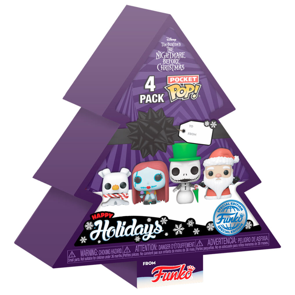 Árvore com 4 figuras Funko Pocket POP Disney The Nightmare Before Christmas Exclusive