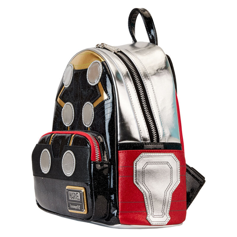 Mochila Pré-Escolar Metallic Thor Marvel Loungefly 26cm