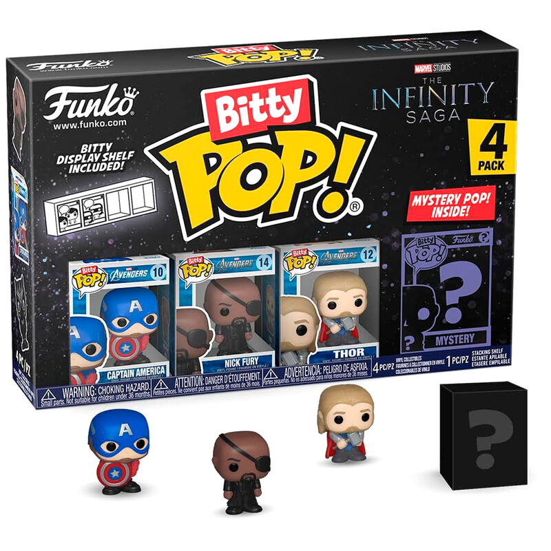 Pack 4 Figuras Bitty POP Marvel The Infinity Saga Capitão America