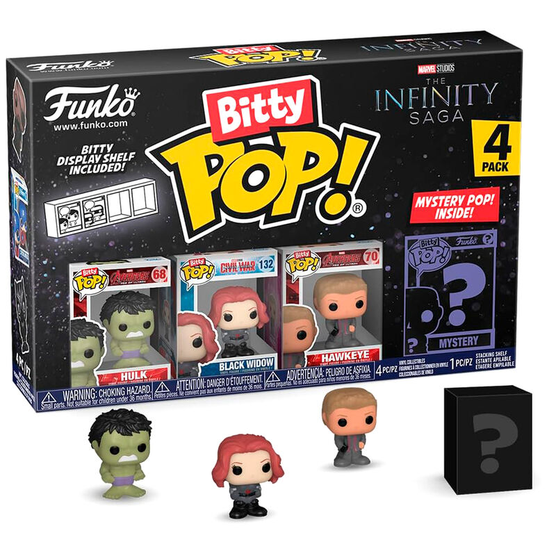 Pack 4 Figuras Bitty POP Marvel The Infinity Saga Hulk