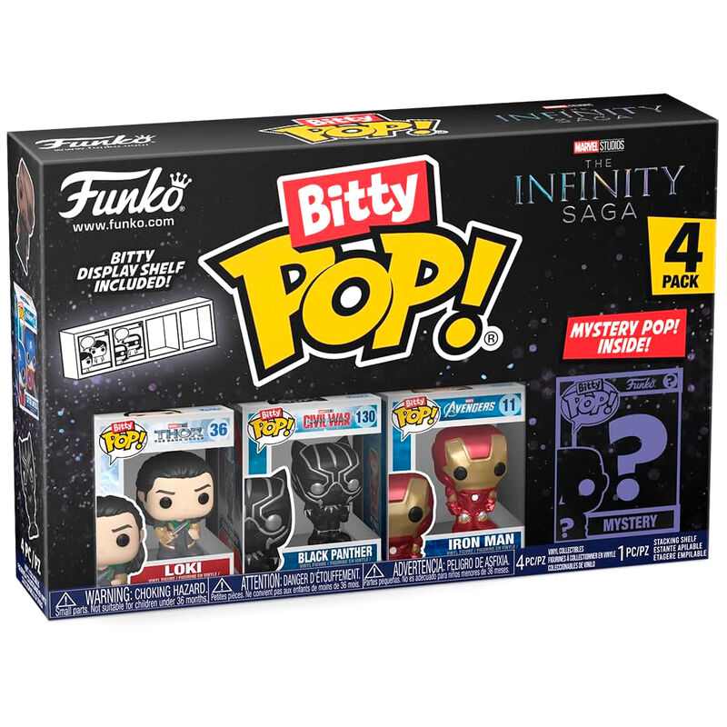 Pack 4 Figuras Funko Bitty POP Marvel The Infinity Saga Loki