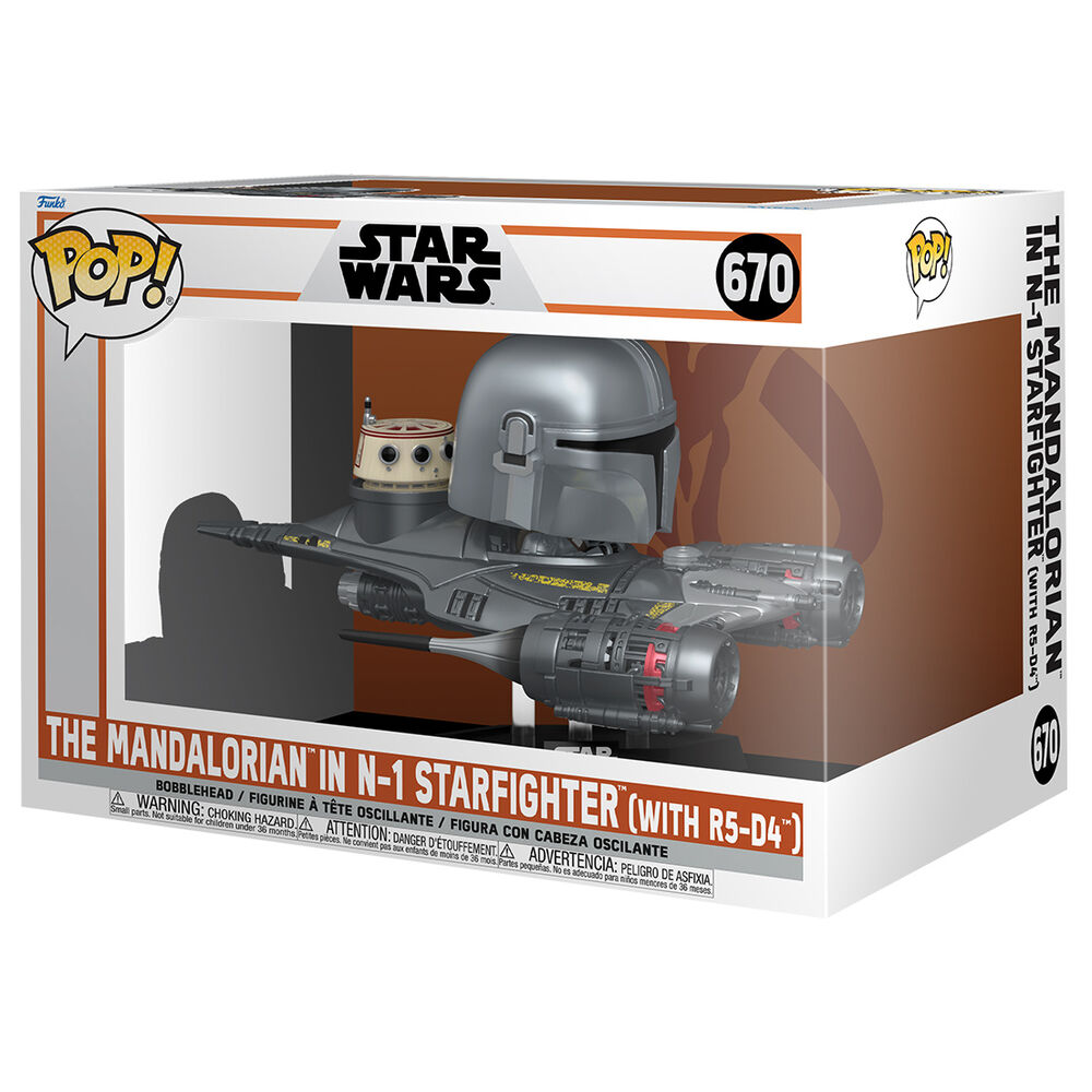 Funko POP Rider Deluxe Star Wars Mandalorian 9 the Mandalorian in N-1 Starfighter