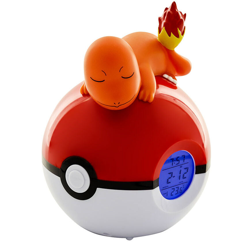 Candeeiro despertador Led Charmander Pokeball Pokemon