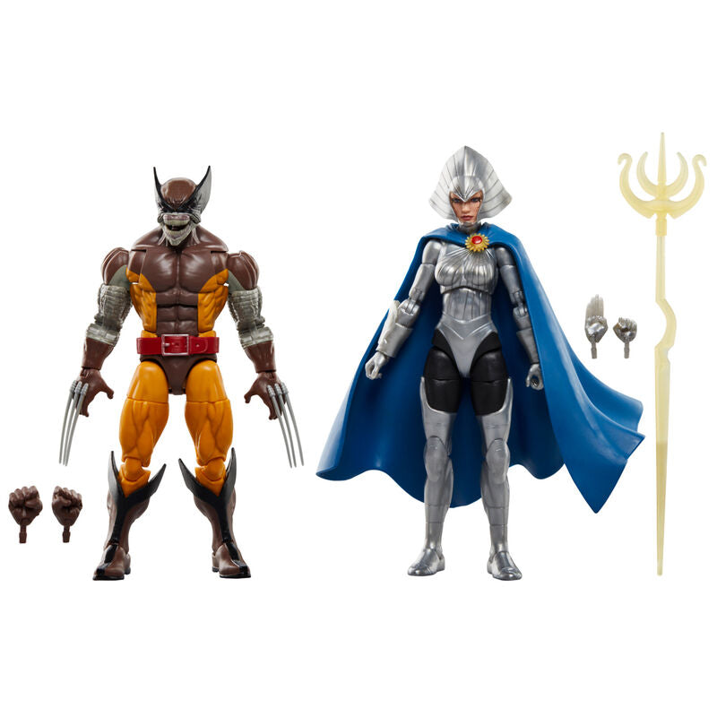 Pack Figuras Wolverine e Lilandra Neramani Legends Series Marvel 15cm