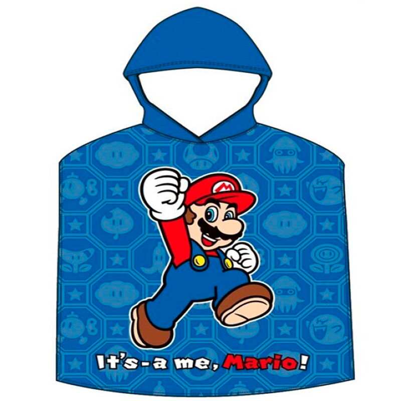 Poncho de Praia Algodão Super Mario Bros