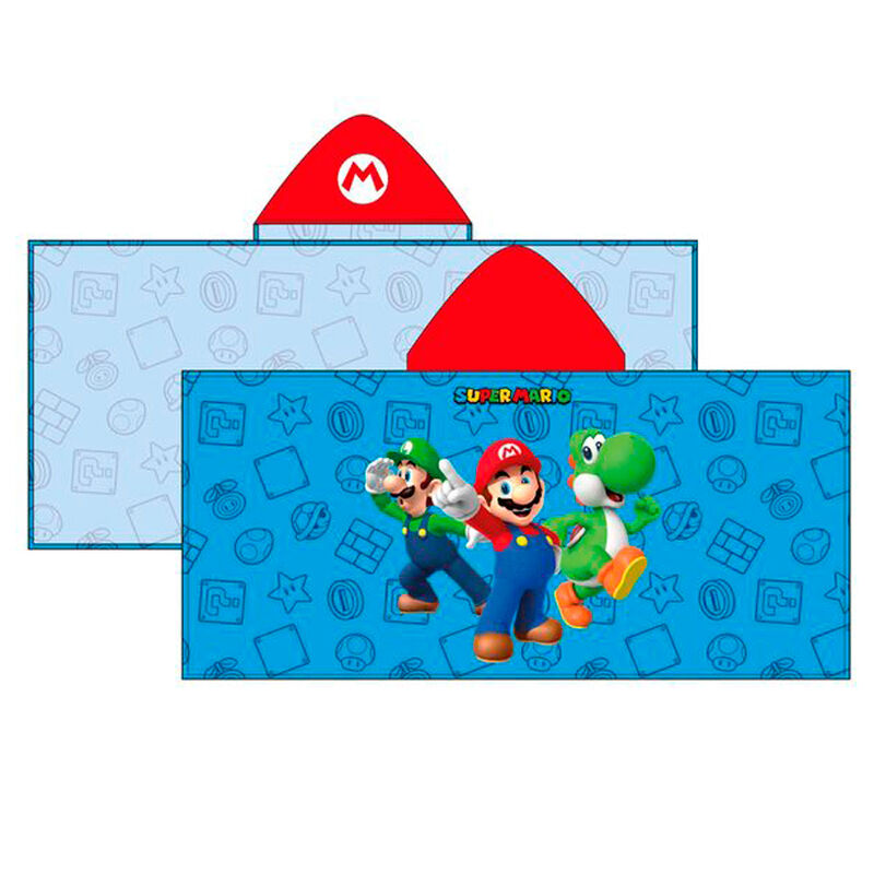 Poncho de Praia Microfibra Super Mario Bros