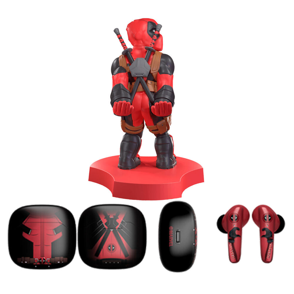 Mini Cable Guy + Auriculares sem Fios Deadpool Marvel