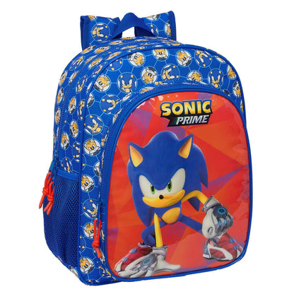 Mochila Escolar Adaptável Sonic Prime 38cm