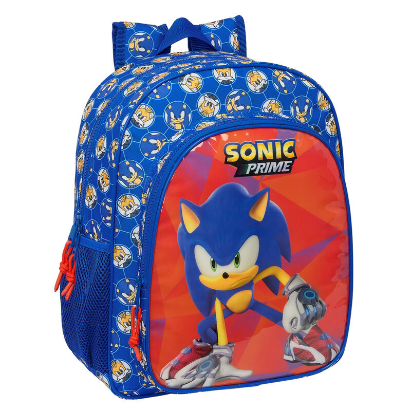Mochila Escolar Média Adaptável Sonic Prime 38cm