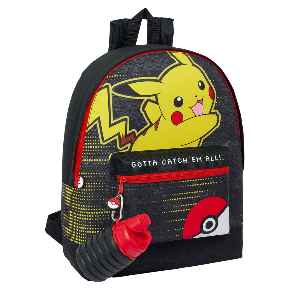 Mochila Escolar + Garrafa Pokemon 40cm