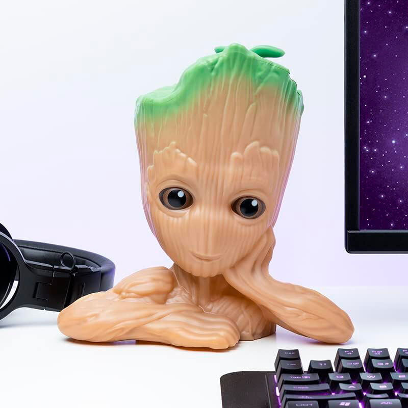 Lâmpada 3D Groot Guardiões da Galáxia Marvel 22cm Som