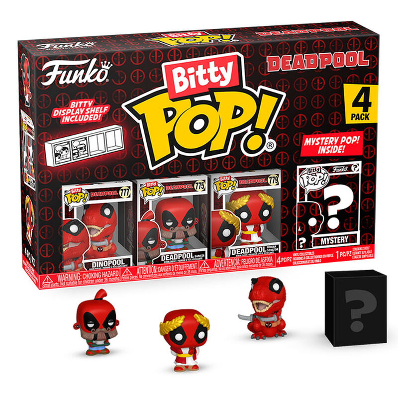 Pack 4 figuras Bitty POP Marvel Deadpool Dinopool