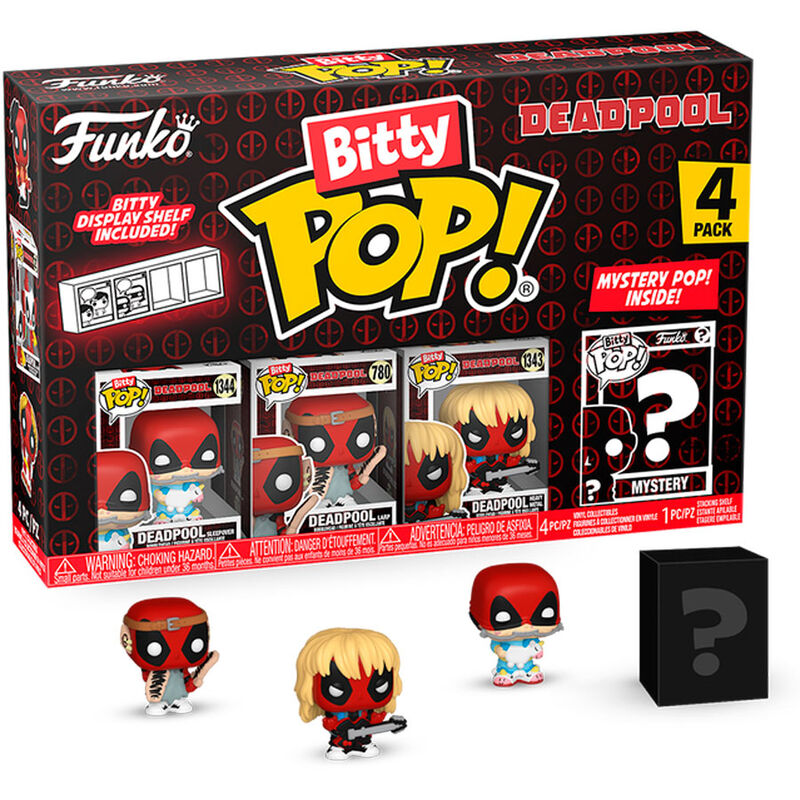 Pack 4 figuras Bitty POP Marvel Deadpool Sleepover