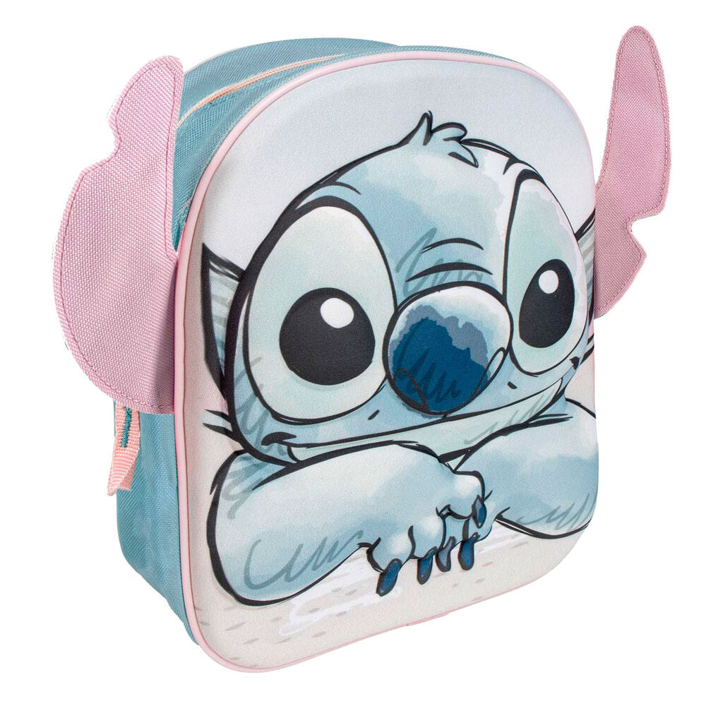 Mochila Pré-Escolar 3D Stitch Disney 27cm