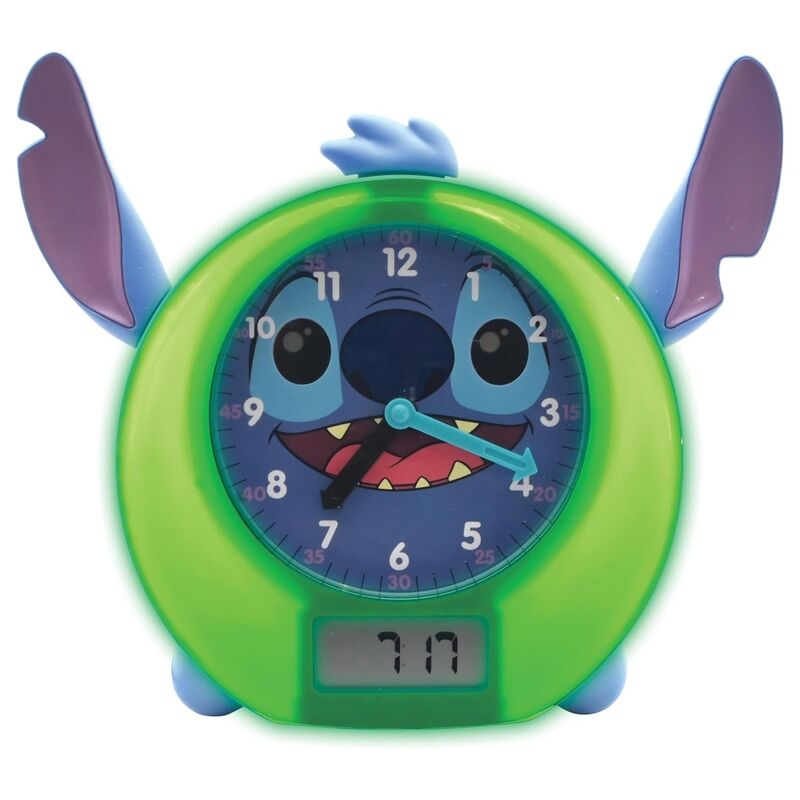 Relógio e Luzes Pedagogico de Sono Stitch Disney Ingles