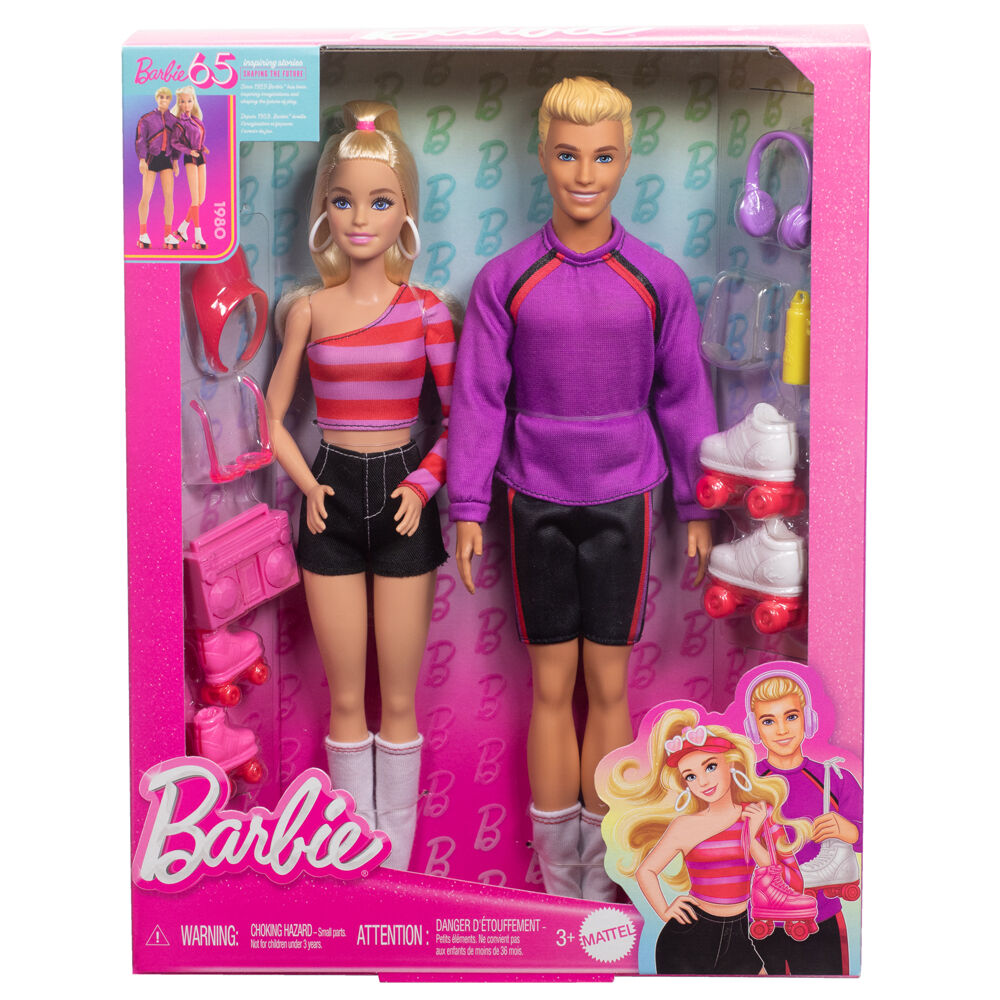Pack 2 Bonecos Barbie e Ken Patinadores Barbie
