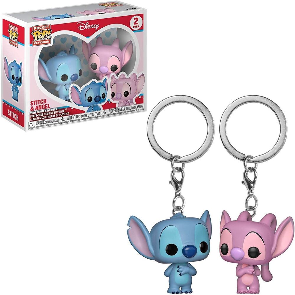 Porta-Chaves Pocket POP Disney Stitch &amp; Angel