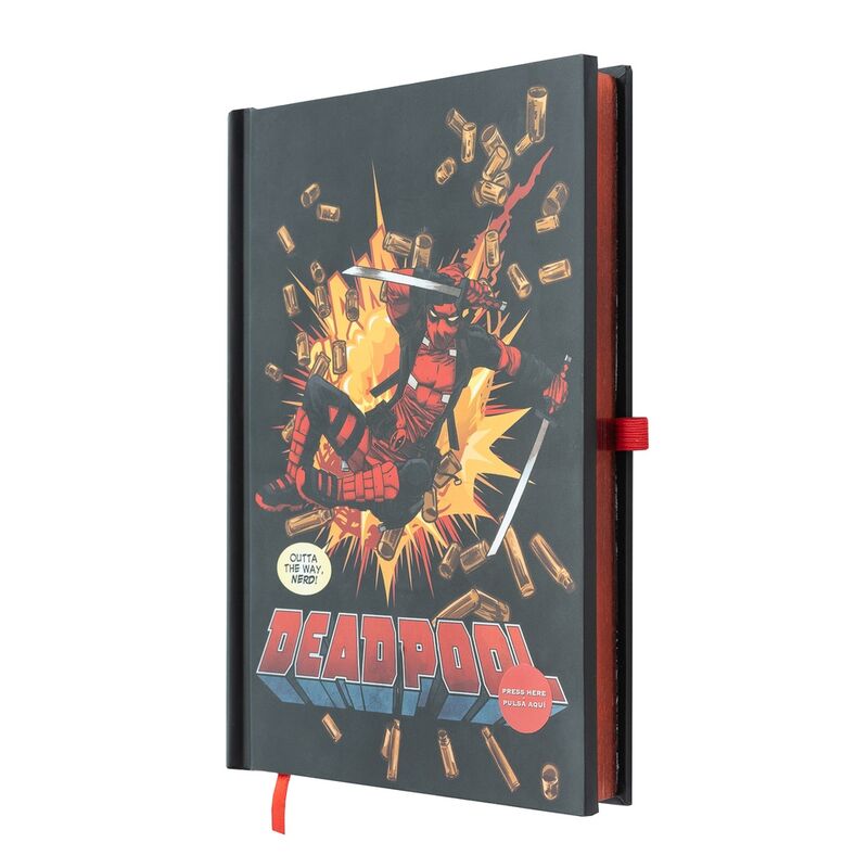 Caderno A5 Premium LED Deadpool Marvel