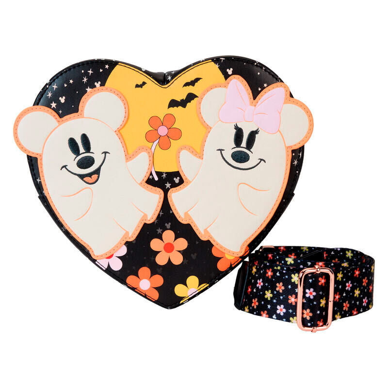 Bolsa Floral Ghost Mickey &amp; Minnie Disney Loungefly