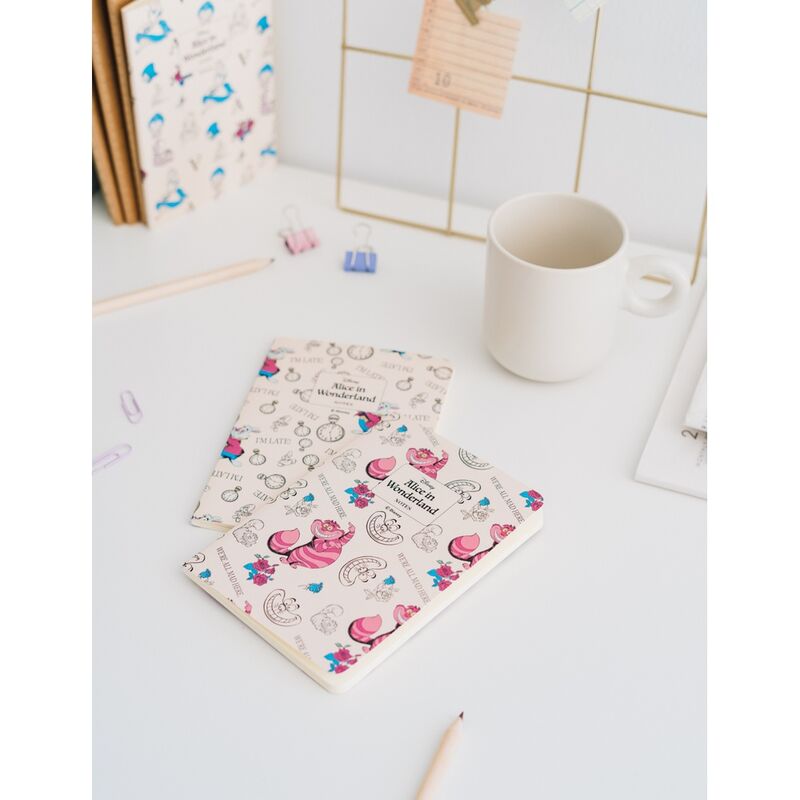 Set 3 Cadernos A6 Alice no Pais das Maravilhas Disney