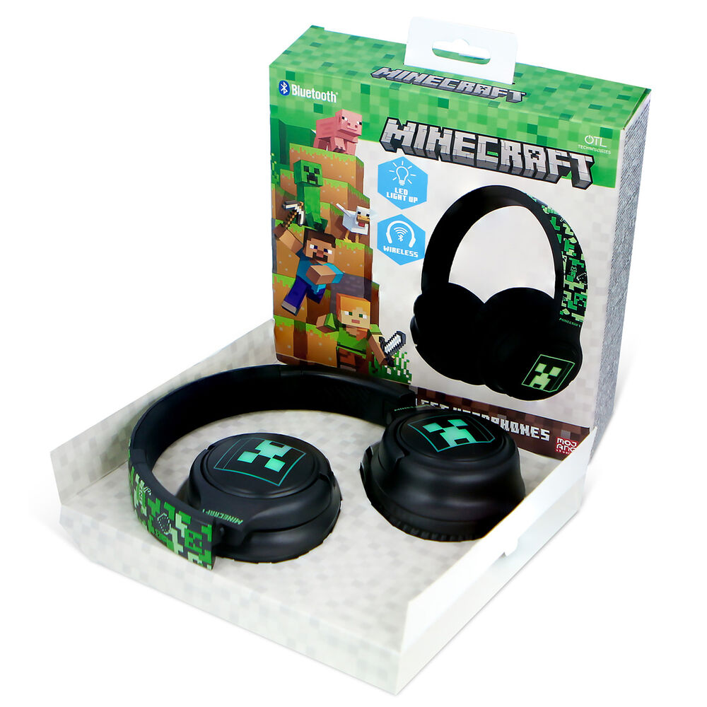 Auriculares Sem Fios LED Minecraft