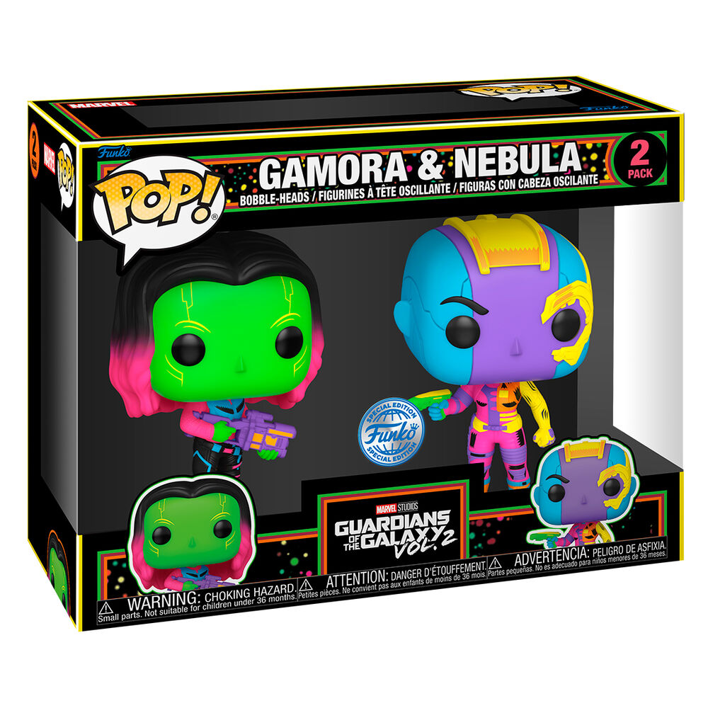 Pack 2 Figuras POP Marvel Guardiões da Galáxia Gamora &amp; Nebula Exclusive
