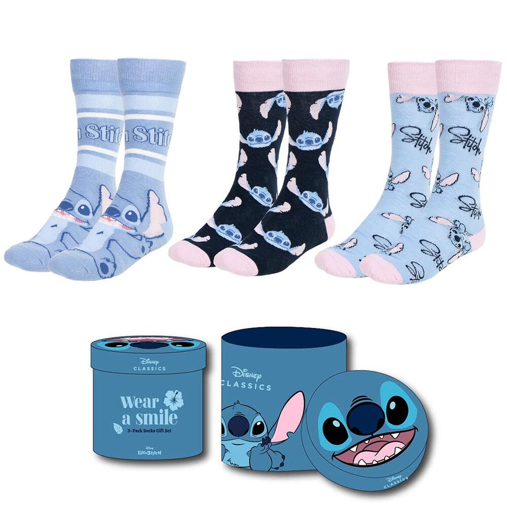 Conjunto 3 meias Stitch Disney Adulto