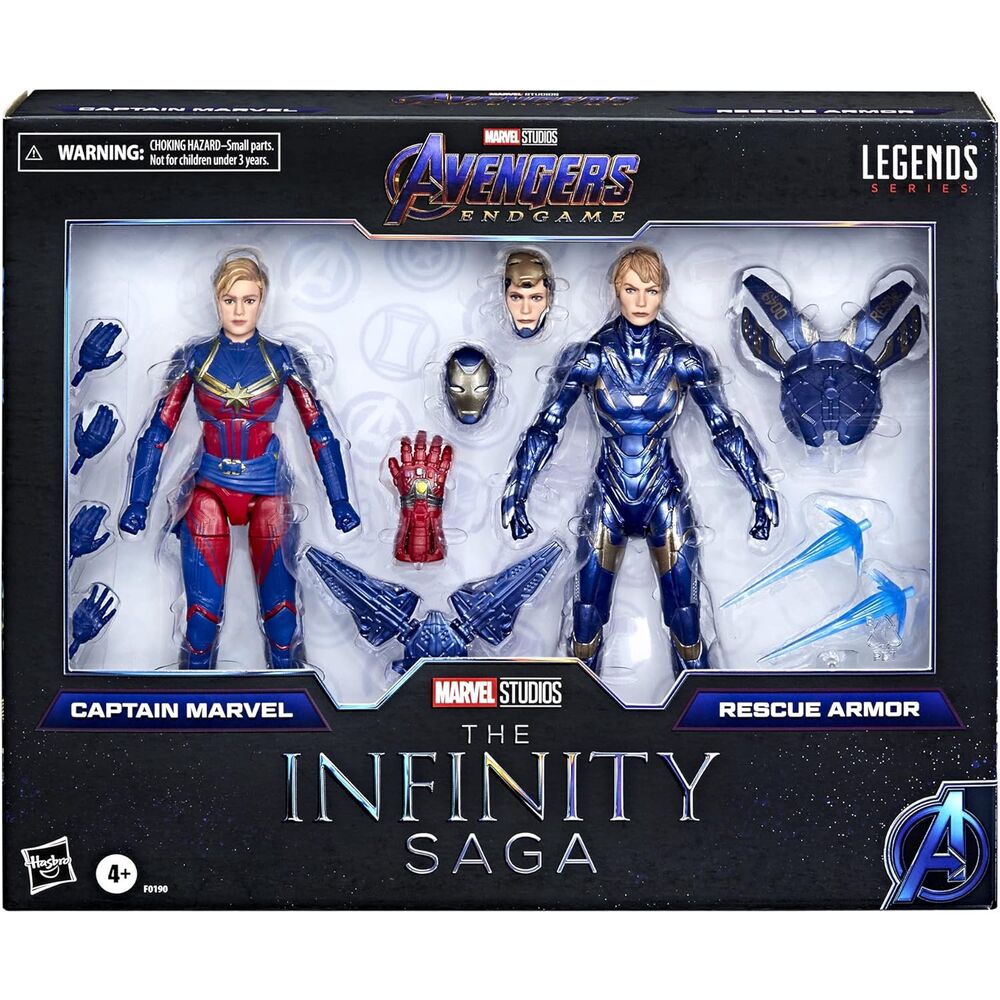 Blister 2 figuras Captain Marvel &amp; Rescue Armor The Infinity Saga Endgame Los Vengadores Avengers Marvel 15cm