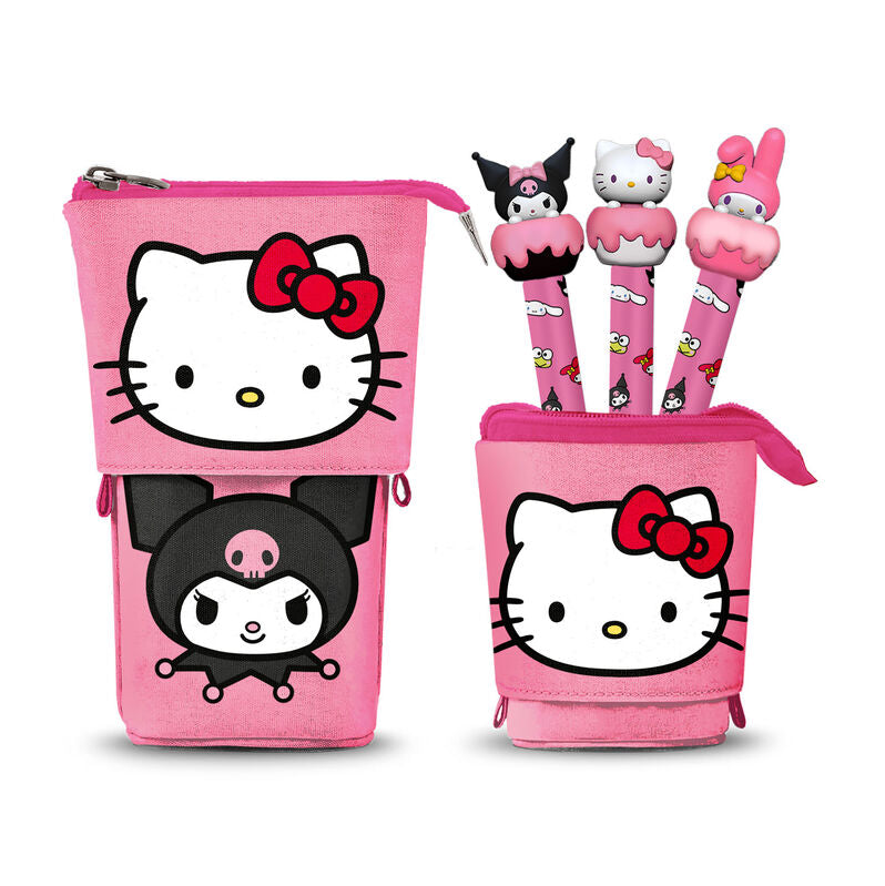 Estojo + 3 canetas apagáveis Hello Kitty