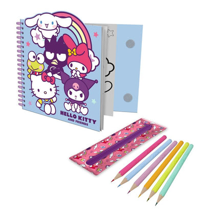 Caderino de ativdades + estojo removível Hello Kitty and Friends