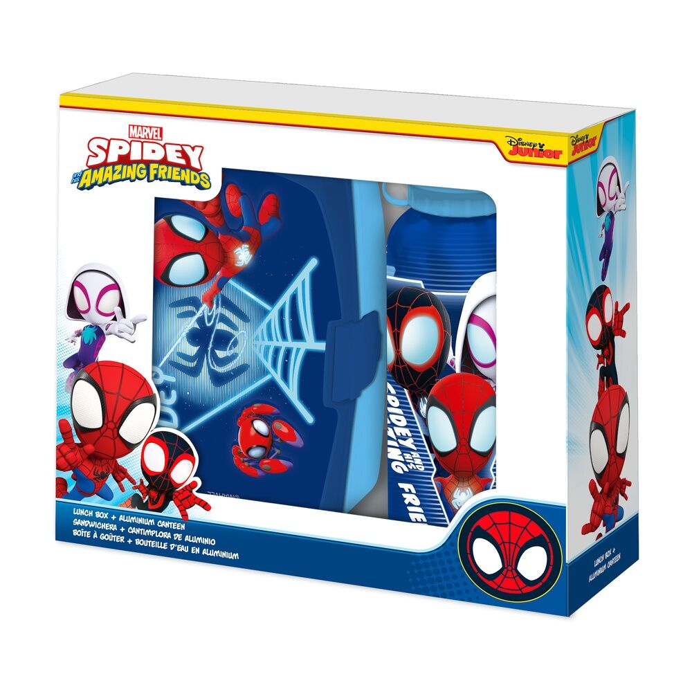 Garrafa Aluminio + Sanduicheira Spidey the Amazing Friends Marvel 500ml
