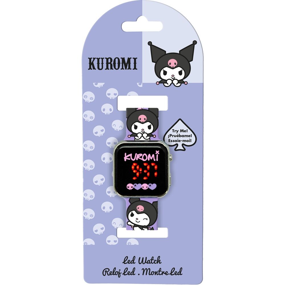 Relógio LED Kuromi Hello Kitty