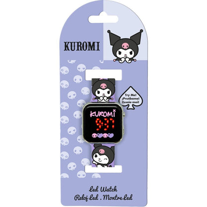Relógio LED Kuromi Hello Kitty