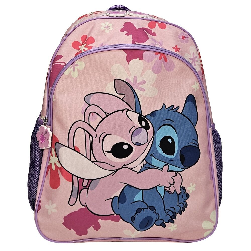 Mochila Escolar Angel &amp; Stitch Disney 40cm