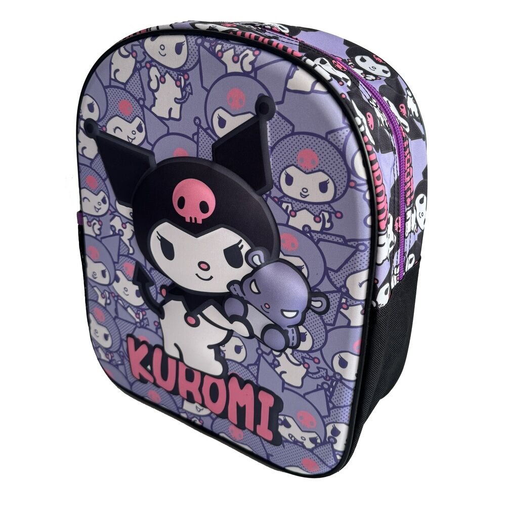 Mochila Pré-Escolar 3D Kuromi Hello Kitty 29cm