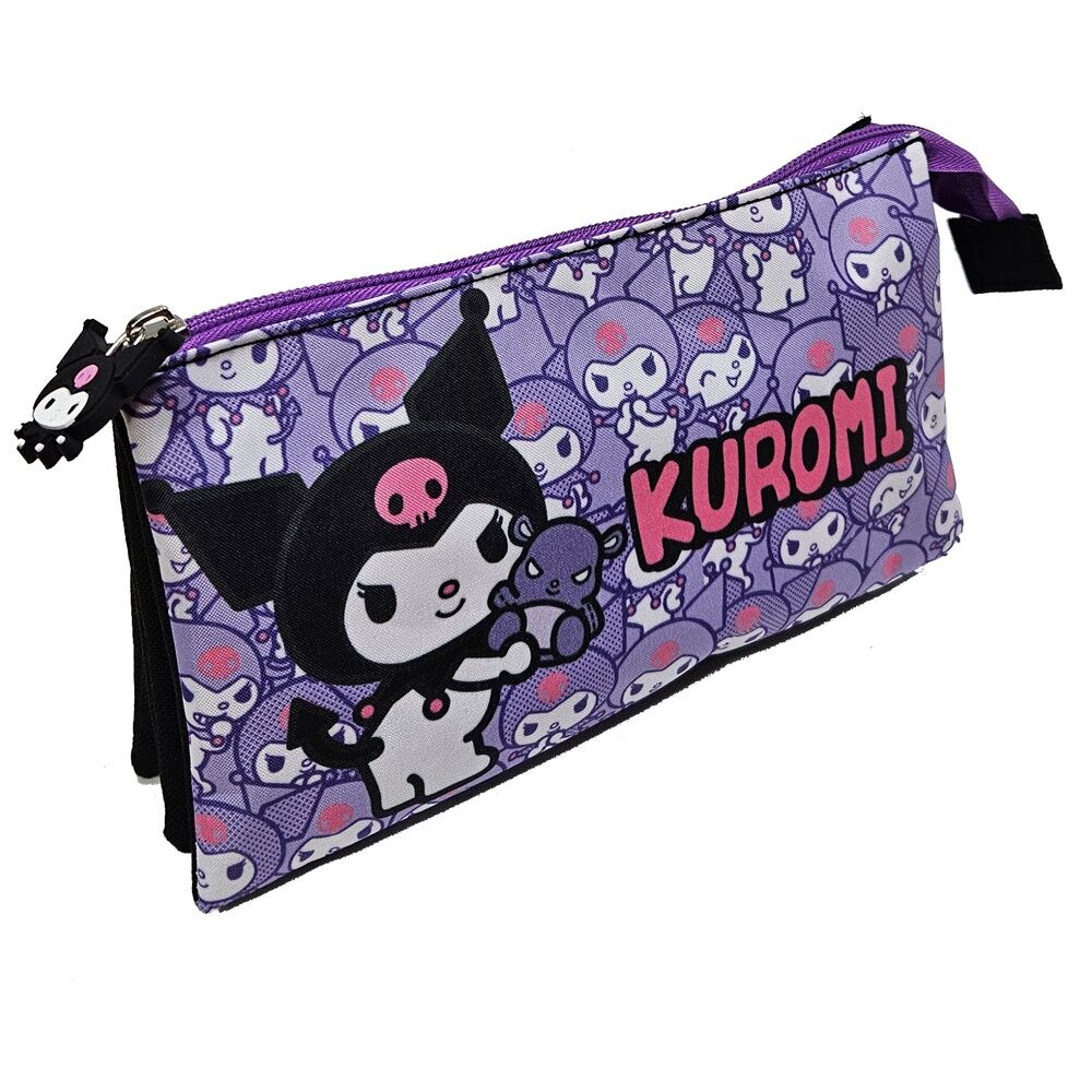 Estojo triplo Kuromi Hello Kitty