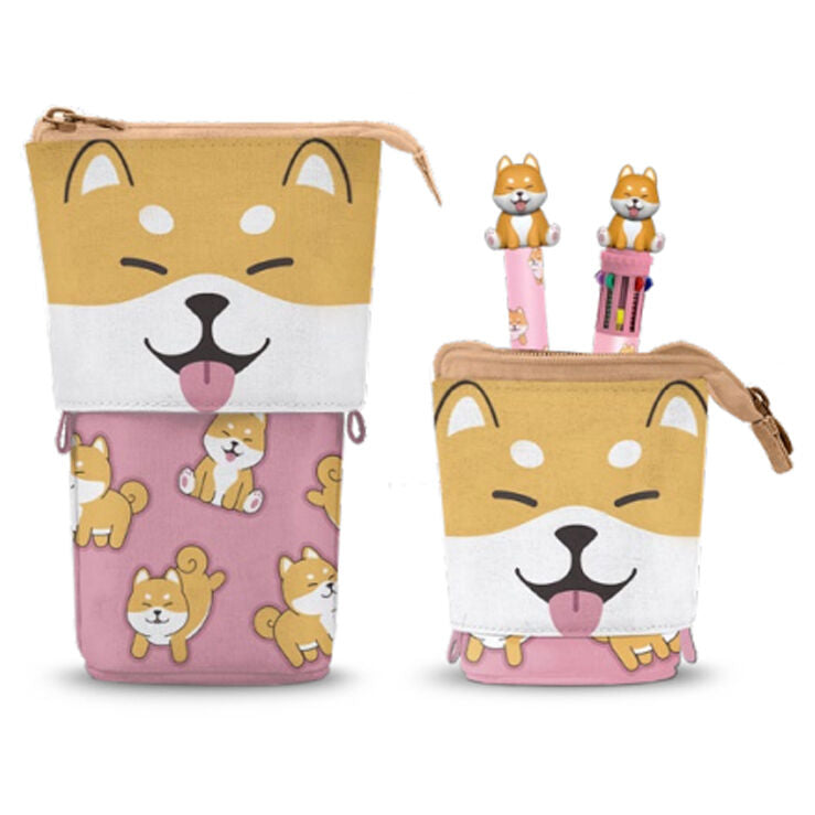 Estojo Shiba + Caneta 10 colores + Caneta Borracha Oh My Pop!