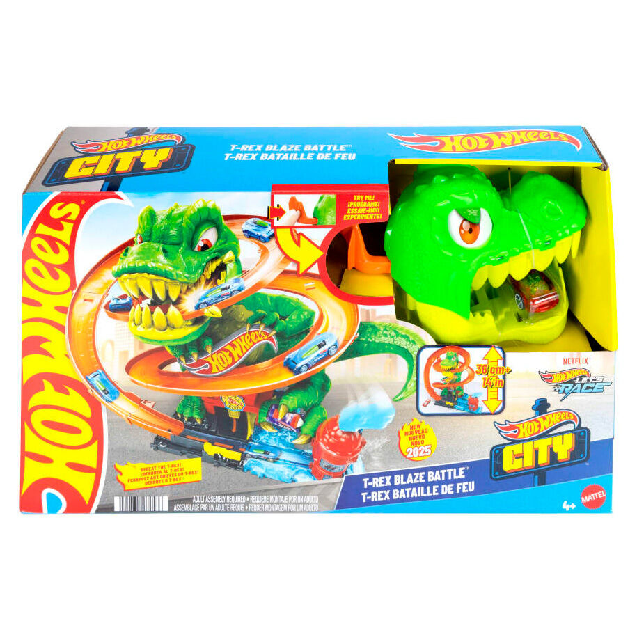 Pista Estação de Bombeiros T-Rex City Hot Wheels