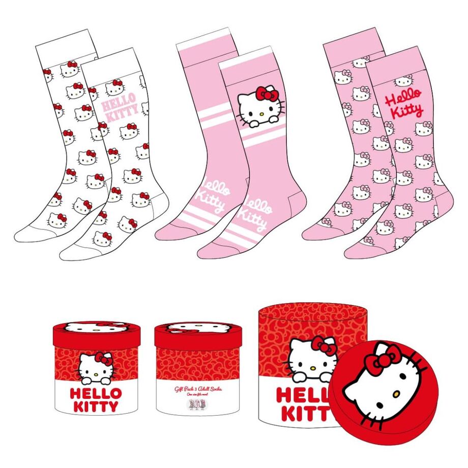 Set de 3 Meias Hello Kitty Adulto